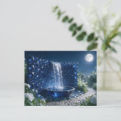 September Saphir Wasserfall Postkarte (Stehend Vorderseite)