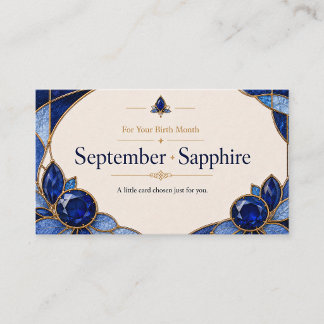 September Sapphire Birthstone Shop Card Visitenkarte