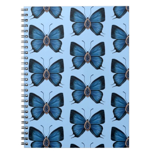 September Sapphire Blue Butterfly Design Notizblock (Vorderseite)
