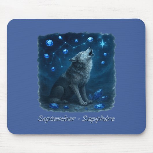 September Sapphire - Celestial Wolf Mousepad (Vorne)