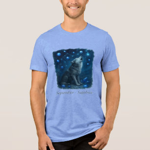 September Sapphire - Celestial Wolf Tri-Blend Shirt