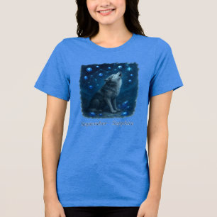 September Sapphire - Celestial Wolf Tri-Blend Shirt