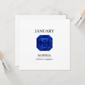September Sapphire Personalized Birthday Karte (Vorderseite/Rückseite Beispiel)