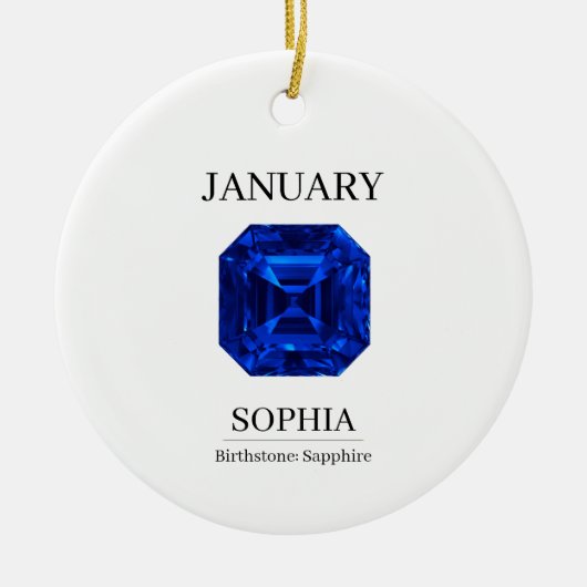 September Sapphire Personalized Birthday Keramik Ornament (Vorne)