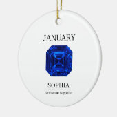 September Sapphire Personalized Birthday Keramik Ornament (Links)