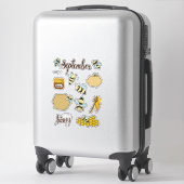September-Stickerblatt - Gemütliche Bienen & Herbs Aufkleber (Koffer)