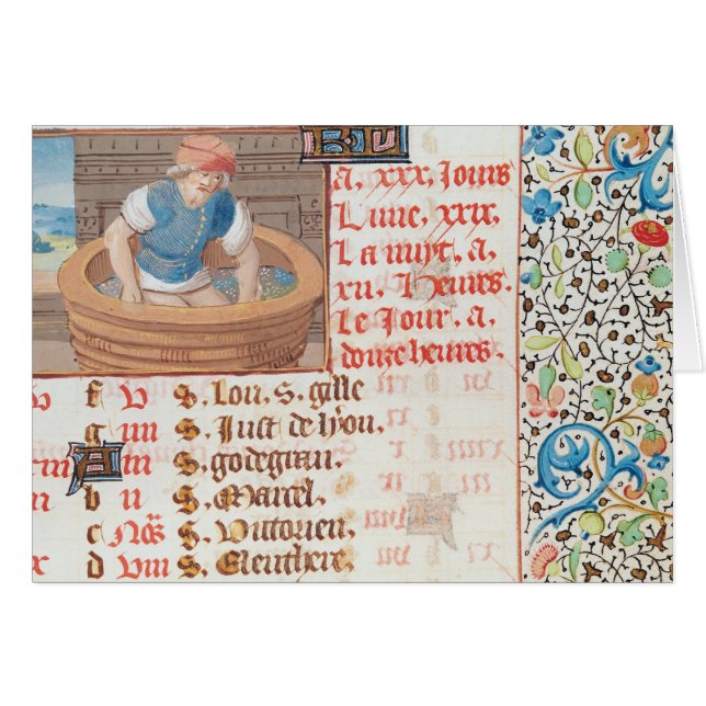 September: Trampeln der Trauben (Vorderseite (Horizontal))