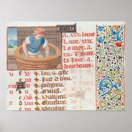 September: Trampling Trauben Poster (Vorne)