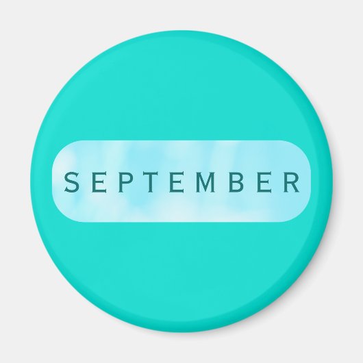 September Turquoise Round Magnet von Janz (Vorne)