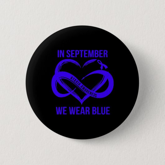 September We Wear Blue Ataxia Awareness Ribbon Button (Vorderseite)