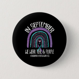 September Wir tragen Aquamarine Lila Suizidprävent Button