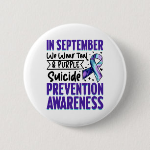 September Wir tragen Aquamarine Lila Suizidprävent Button