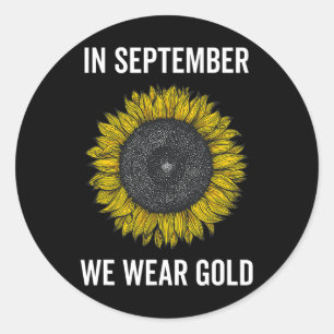 September Wir tragen Gold Childhood Cancer Awarene Runder Aufkleber
