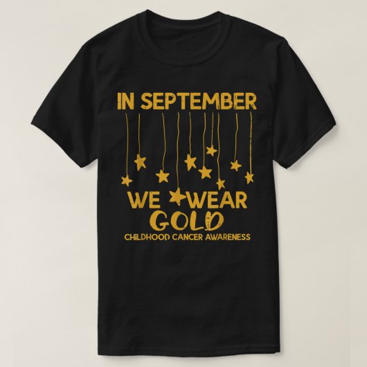 September Wir tragen Gold Childhood Cancer Awarene T-Shirt (Design vorne)