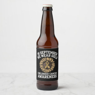 September Wir tragen Gold Kindheitskrebs-Bewusstse Bierflaschenetikett