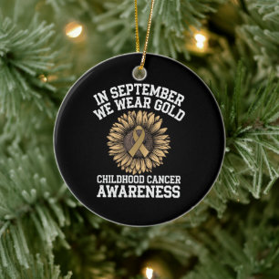 September Wir tragen Gold Kindheitskrebsbewusstsei Keramik Ornament
