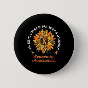September Wir tragen orangefarbene Sonnenblumen Le Button