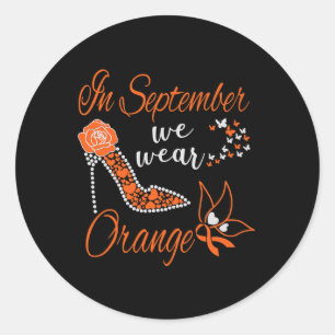 September Wir tragen Orangen Leukämie Bewusstsein Runder Aufkleber