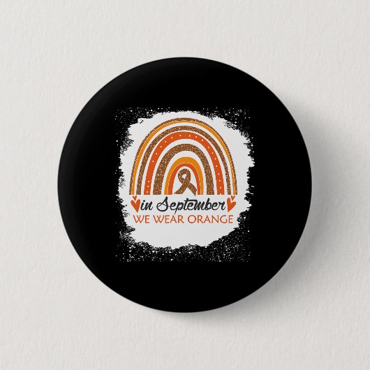 September Wir tragen Orangenbleichende Rainbow Leu Button (Vorderseite)