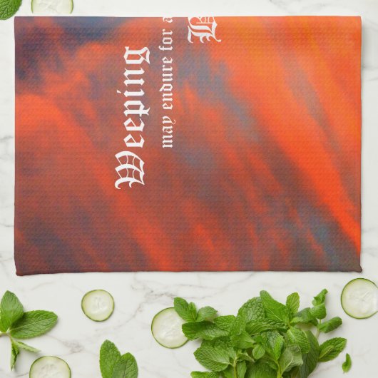 September Wolken mit Psalm 30:5 Geschirrtuch (Gefaltet)