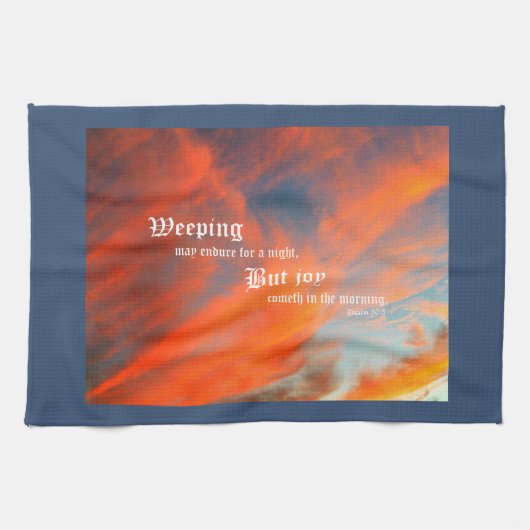 September Wolken mit Psalm 30:5 Geschirrtuch (Horizontal)