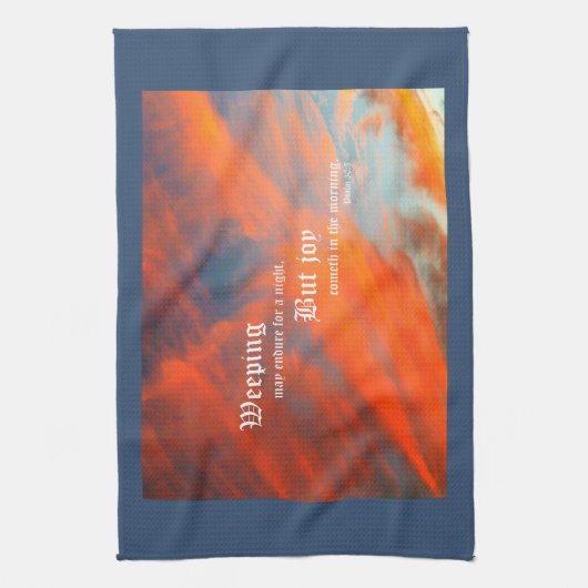 September Wolken mit Psalm 30:5 Geschirrtuch (Vertikal)