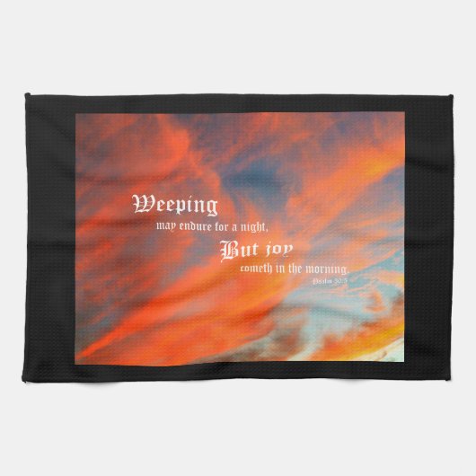 September Wolken mit Psalm 30:5 Geschirrtuch (Horizontal)