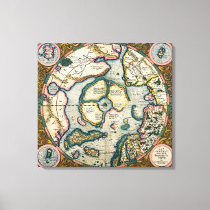 Septentrionalium terrarum descriptio, Karte des A Leinwanddruck