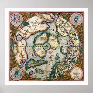 Septentrionalium terrarum description, map of the  poster