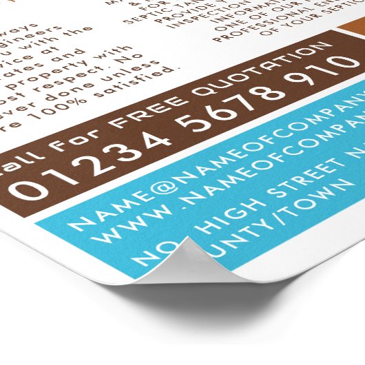 Septic Tank, Septic Company, Septic Engineer Poster (Ecke)