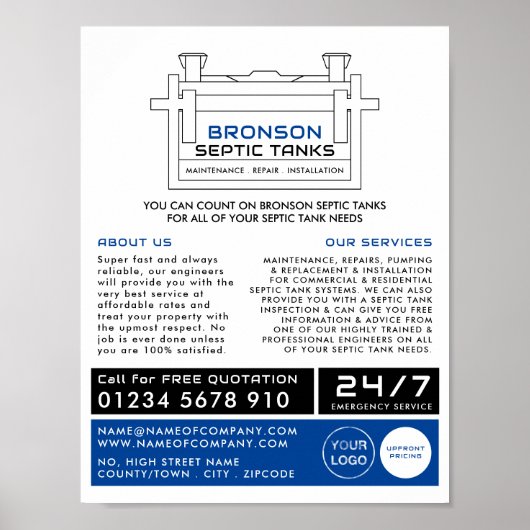 Septic Tank, Septic Company, Septic Engineer Poster (Vorne)