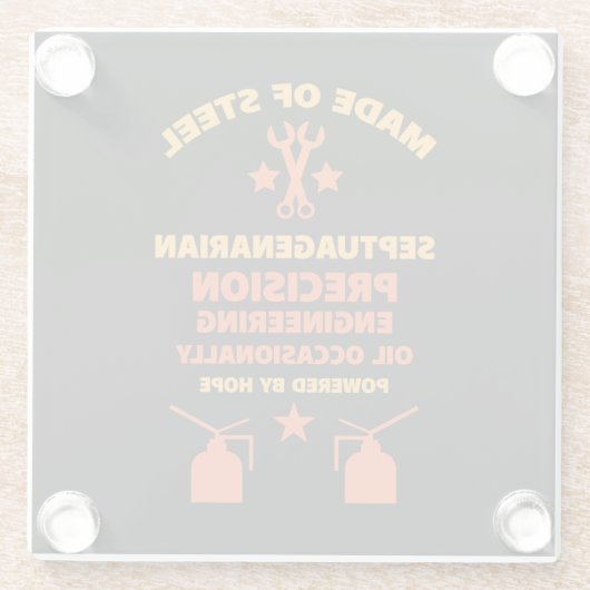 Septuagenismus Glasuntersetzer (Rückseite)