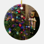 SequED Nutcracker Soldier und Weihnachtsbaum Keramik Ornament (Hinten)