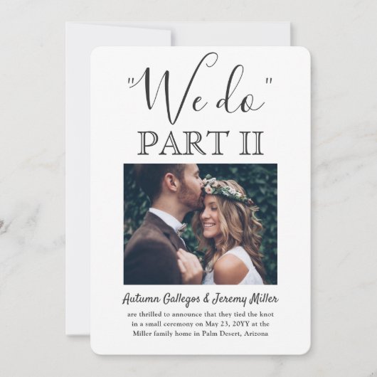 Sequel Wedding 2 Foto Einfaches Skript Wir machen  Einladung (Vorderseite)