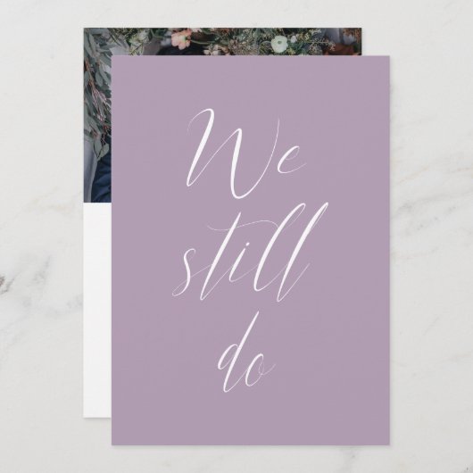 Sequel Wedding Lila Lilac wir noch Foto Einladung (Vorne/Hinten)