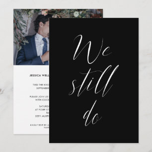 Sequel Wedding Solid Black wir noch Foto Einladung
