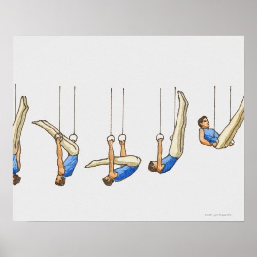 Sequence of illustrations showing male gymnast 2 poster (Vorne)