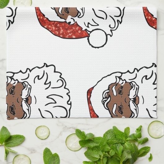 Sequenzen aus schwarzen Santa-Claus Handtuch (Gefaltet)