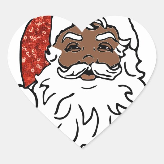 Sequenzen aus schwarzen Santa-Claus Herz-Aufkleber (Vorderseite)