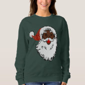 Sequenzen Black Santa Claus Frauen Sweatshirt (Vorderseite)