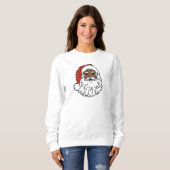 Sequenzen Black Santa Claus Frauen Sweatshirt (Vorne ganz)