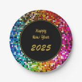 Sequenzen Custom New Year Gold Black Pappteller (Vorderseite)