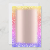 Sequenzen farbige Rahmen Rose Gold-Rente Einladung (Rückseite)