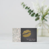 Sequenzen & Imitate Gold Shine Lips Chic Business Visitenkarte (Stehend Vorderseite)