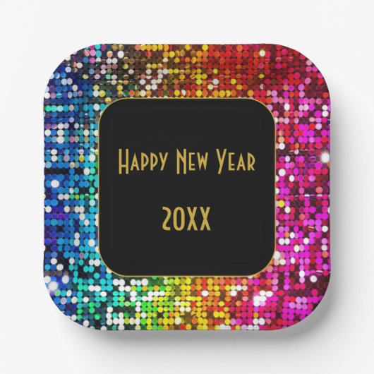 Sequenzen Neujahr Pappteller (Vorderseite)