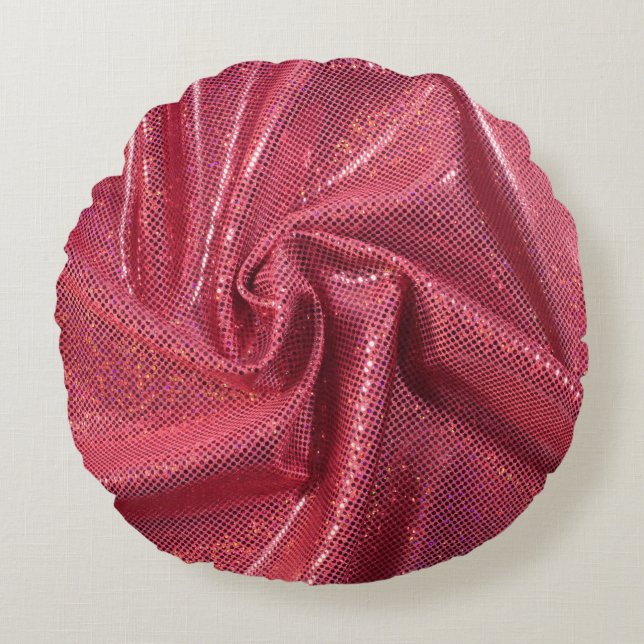 Sequenzer Glitzer sieht rosa aus Rundes Kissen (Vorderseite)