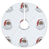 Sequenzer Schwarzer Santa Claus Weihnachtsbaumrock Polyester Weihnachtsbaumdecke (Vorderseite)