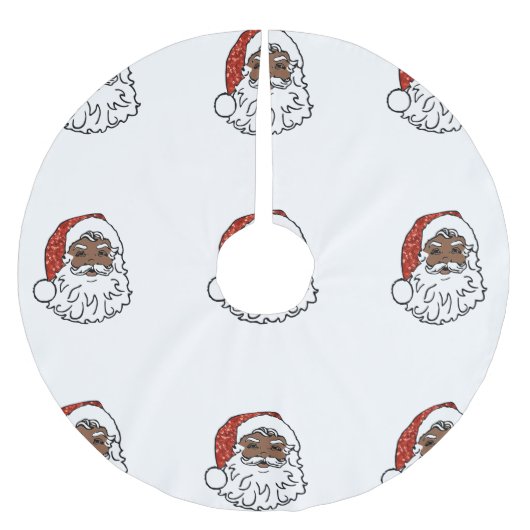 Sequenzer Schwarzer Santa Claus Weihnachtsbaumrock Polyester Weihnachtsbaumdecke (Vorderseite)