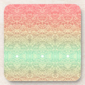 Sequenzer Spitzenmuster ombre pfirsichgrün Getränkeuntersetzer (Vorderseite)
