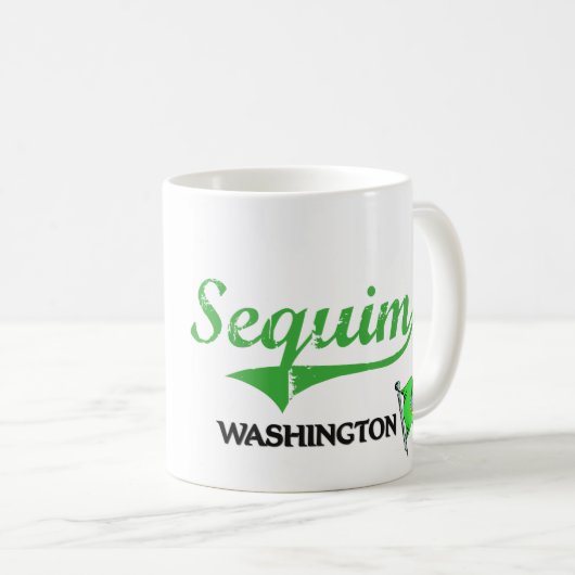 Sequim Washington Stadt-Klassiker Kaffeetasse (VorderseiteRechts)